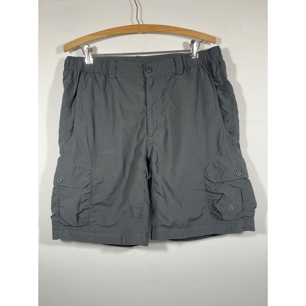 North Face Cargo Shorts Mens Medium Black Lightweight Hiking Utility Outdoor